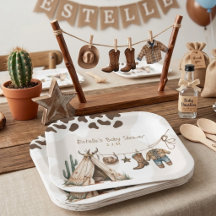 Cowboy rustik elegant västlig öken baby shower