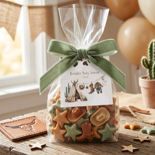 Cowboy rustik elegant western öken baby shower gåvor etiketter