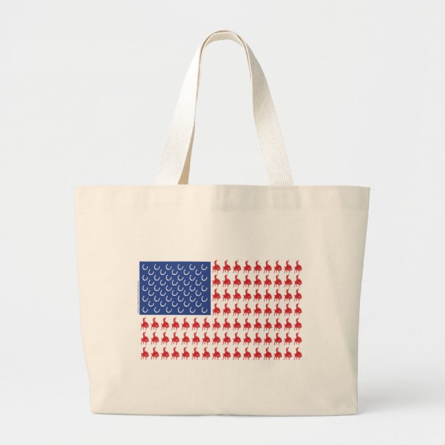 Cowboy-Ryttare-Flagga-Tee Jumbo Tygkasse (Framsidan)