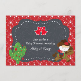 Cowboy Santa and Horse Helgdag Baby Shower Inbjuda Inbjudningar