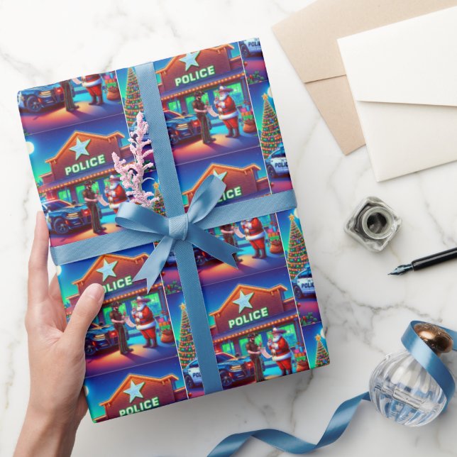 Cowboy Santa and Police Tittar på Naughty List Presentpapper (Gåvor)