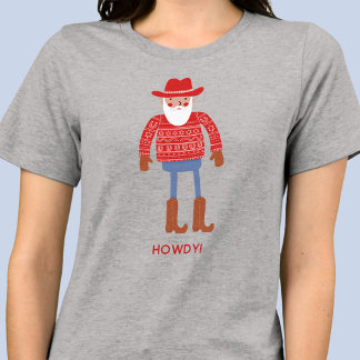Cowboy Santa Anpassad text jul T Shirt