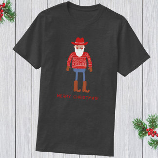 Cowboy Santa Anpassad text jul T Shirt
