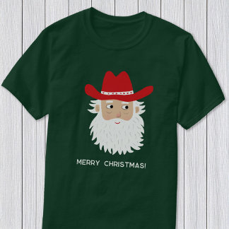 Cowboy Santa Claus Anpassad text jul T Shirt