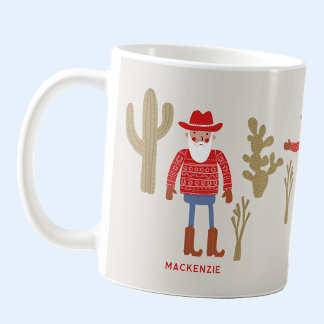 Cowboy Santa Claus Jul Anpassad Text Kaffemugg