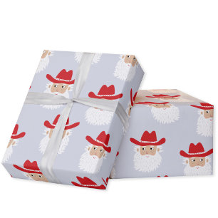 Cowboy Santa Claus jul blå Presentpapper