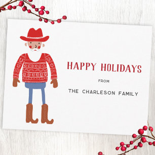 Cowboy Santa Claus jul Helg Vykort