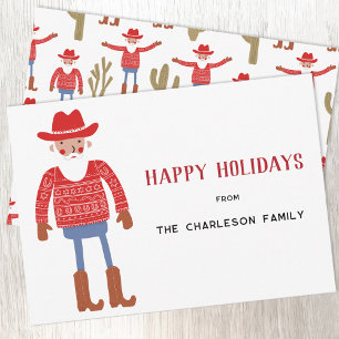 Cowboy Santa Claus jul Julkort