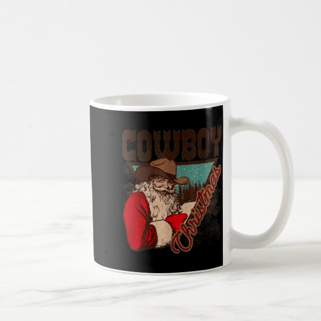 Cowboy Santa Claus Merry Christmas Western Country Kaffemugg (Höger)