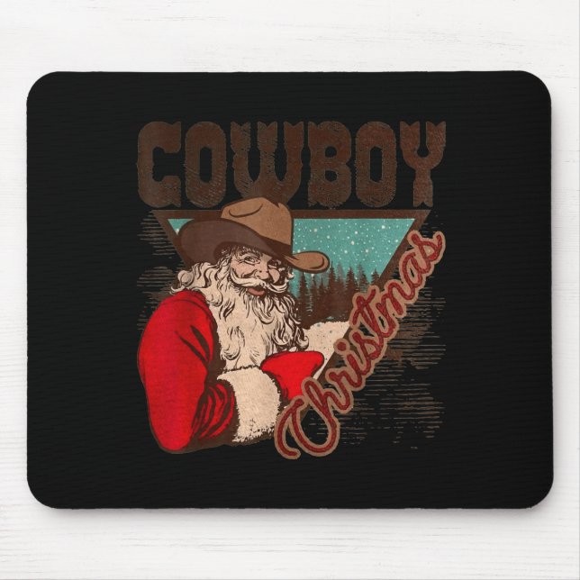 Cowboy Santa Claus Merry Christmas Western Country Musmatta (Framsidan)