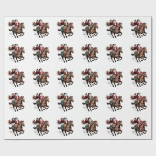 Cowboy Santa Claus ridning på häst jul Presentpapper