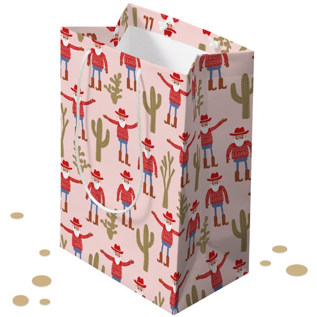 Cowboy Santa Claus Western Christmas Pink (Fun Cowboy Santa Claus Western Christmas gift bag
)
