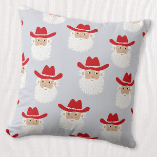 Cowboy Santa Claus Western jul blå Kudde