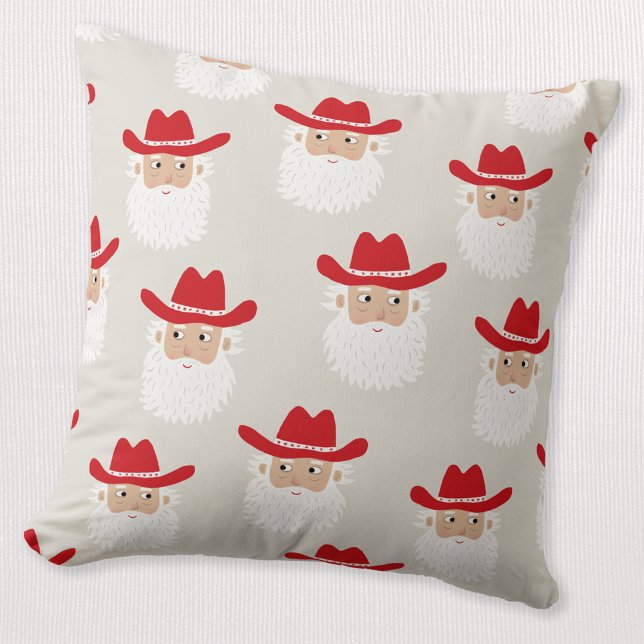 Cowboy Santa Claus Western jul Kudde (Fun Cowboy Santa Claus Western Holidays Christmas throw pillow)