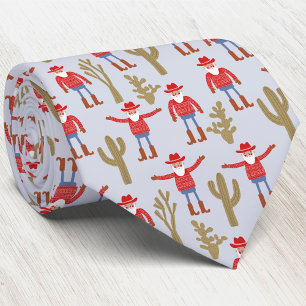Cowboy Santa Claus Western jul kul blå Slips