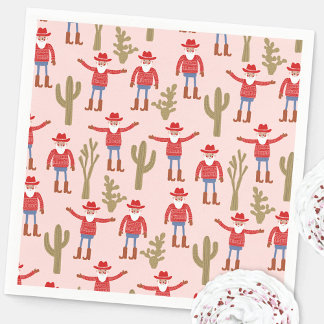 Cowboy Santa Claus Western jul Pappersservett