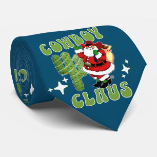Cowboy Santa CowboyClaus och Cactus Träd Slips