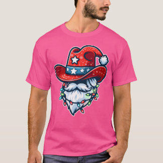 Cowboy Santa Hat Julafton Reindeer Rodeo-jul in i T Shirt