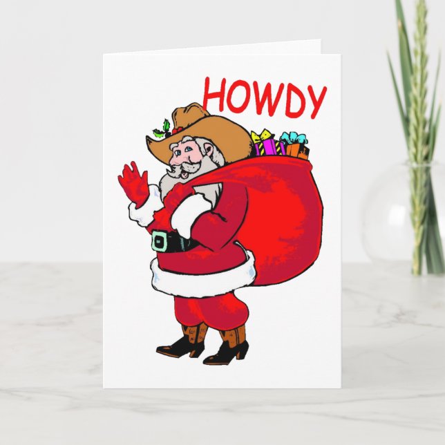 Cowboy Santa Helgkort (Framsida)