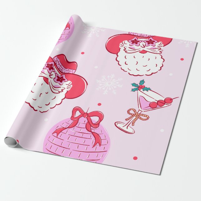 Cowboy Santa Holiday Kul Presentpapper (Utrullad)