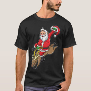 Cowboy Santa Julafton Reindeer Rodeo-jul i Texa T Shirt