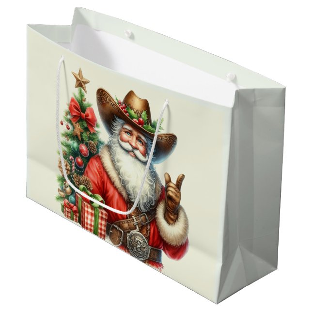 Cowboy Santa Julgran Santa Kostym Cowboy Hat (Framsidan Vinklad)