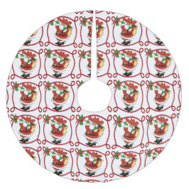 Cowboy Santa Julgran Skirt Julgransmatta Borstad Polyester