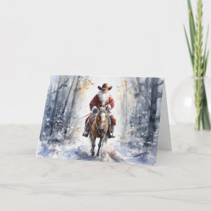 Cowboy Santa julkort Tack Kort