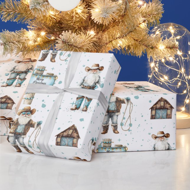 Cowboy Santa  Presentpapper (Helgdagar)