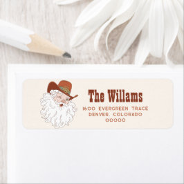 Cowboy Santa-Returetiketter Returadress Etikett