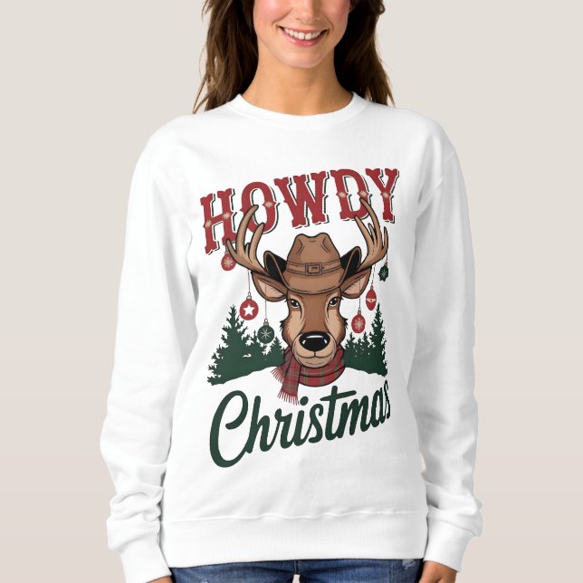 Cowboy Santa Western Christmas Rodeo PNG Design T Shirt (Framsida)
