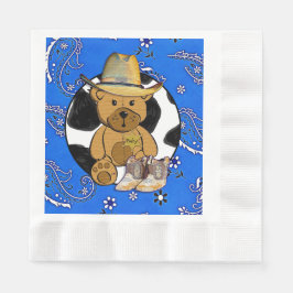 Cowboy sheriff Nalle Baby Shower Napkins Pappersservett