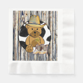Cowboy sheriff Nalle Baby Shower Napkins Pappersservett