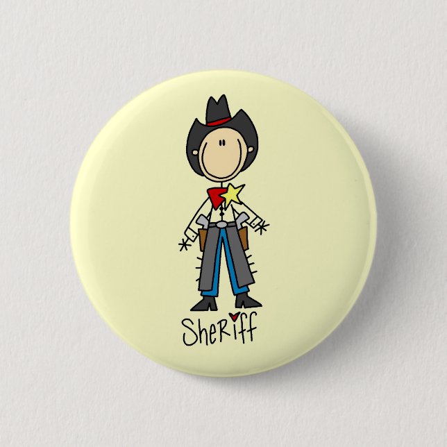 Cowboy Sheriff T-shirts och presenter Knapp (Framsida)