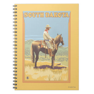 Cowboy (sidan beskådar), South Dakota Anteckningsbok Med Spiral
