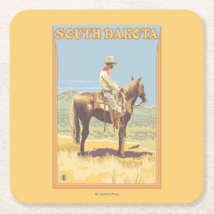 Cowboy (sidan beskådar), South Dakota Underlägg Papper Kvadrat