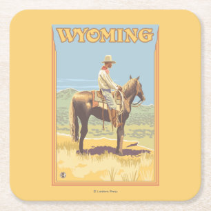 Cowboy (sidan beskådar), Wyoming Underlägg Papper Kvadrat