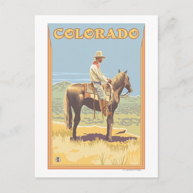 Cowboy (Side View)Colorado Vykort (Framsida)