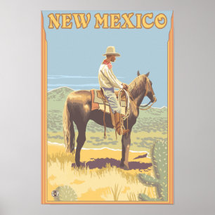 Cowboy (Side View)New mexico Poster