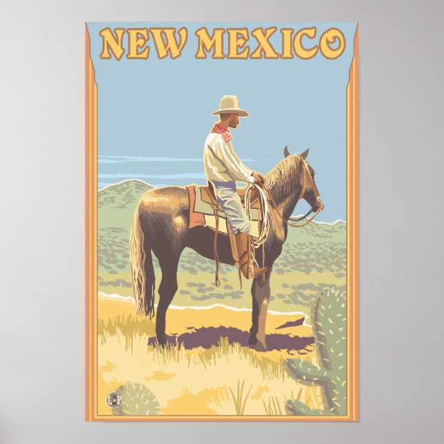 Cowboy (Side View)New mexico Poster (Framsidan)