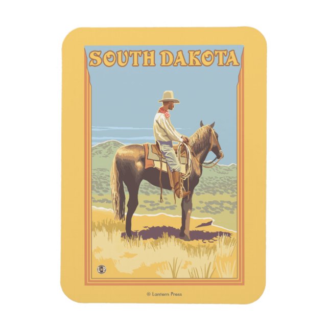 Cowboy (Side View)South Dakota Magnet (Vertikal)