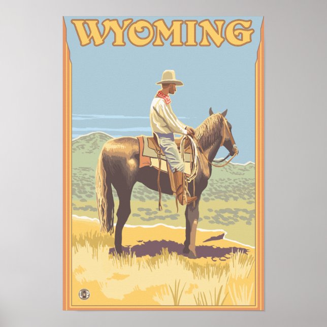 Cowboy (Side View)Wyoming Poster (Framsidan)