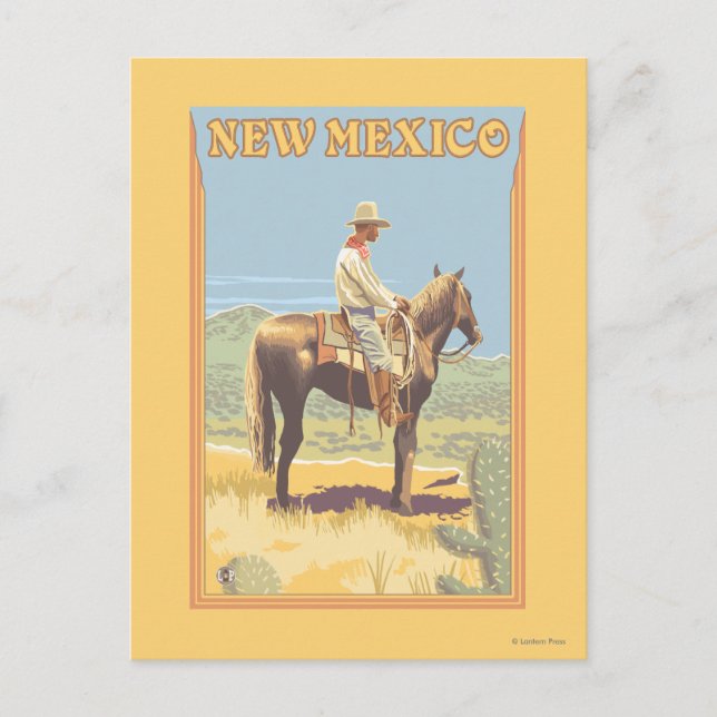 Cowboy (sidovy) New Mexico Vykort (Framsida)