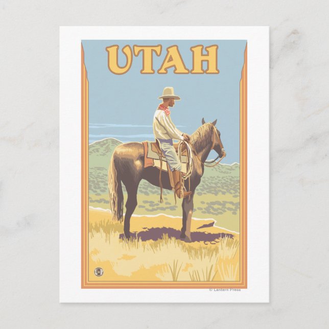 Cowboy (sidvy)Utah Vykort (Framsida)