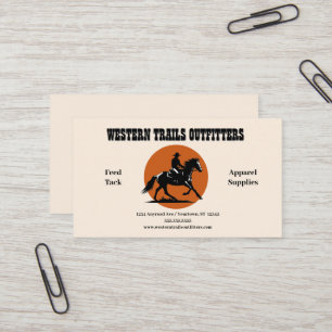 Cowboy Silhouette och Sol Circle Visitkort