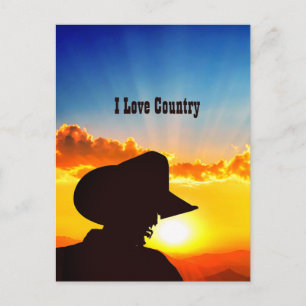 Cowboy Silhouette Vykort