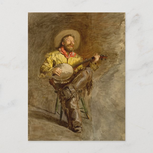 Cowboy Singing | Thomas Eakins Vykort (Framsida)