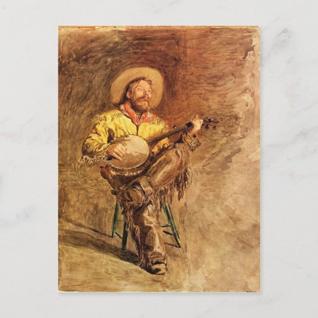 Cowboy Singing Vykort (Framsida)