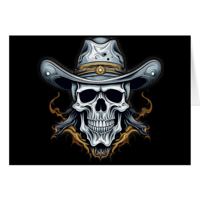 Cowboy Skeleton Hälsningskort (Framsidan Horizontal)