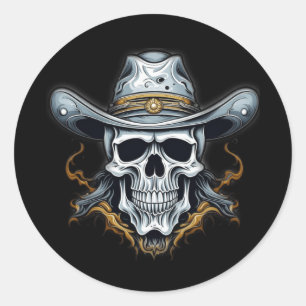 Cowboy Skeleton Runt Klistermärke